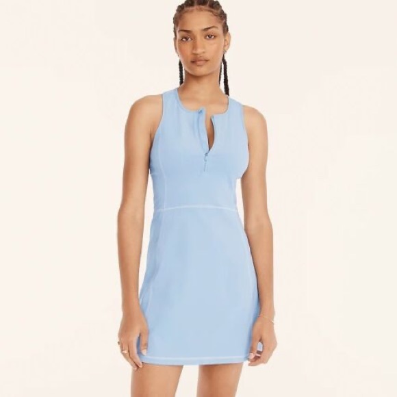 J. Crew Dresses & Skirts - J. Crew Light Blue cloud stretch athletic dress half zip